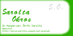 sarolta okros business card